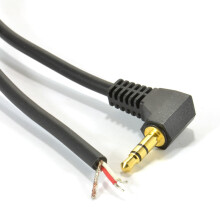 kenable 3.5mm Stereo Jack Plug to 3 Pole Solder Bare Wire End Cable Gold 1m