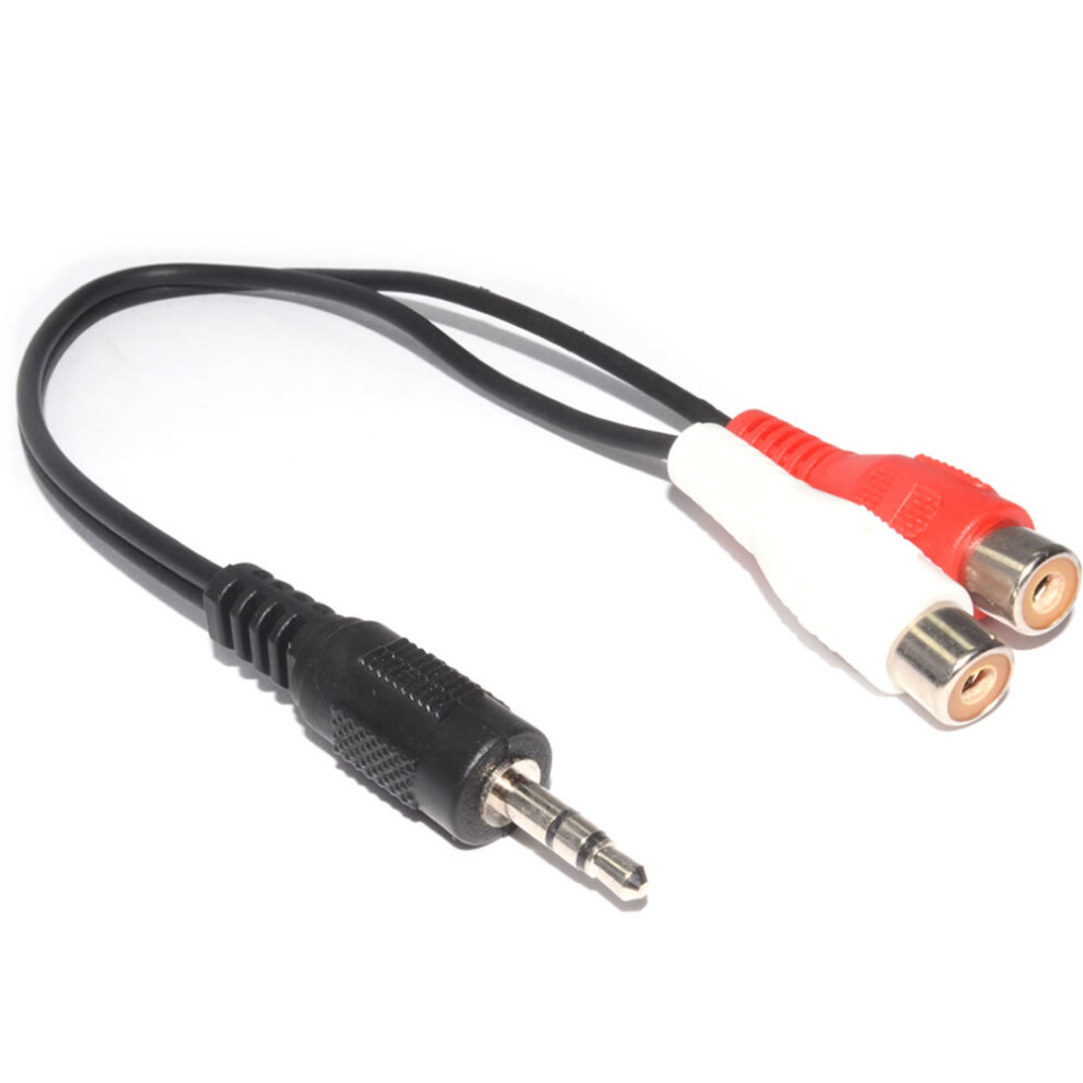 kenable 3.5mm Stereo Jack Plug to Twin Phono Sockets Adapter Cable 15cm