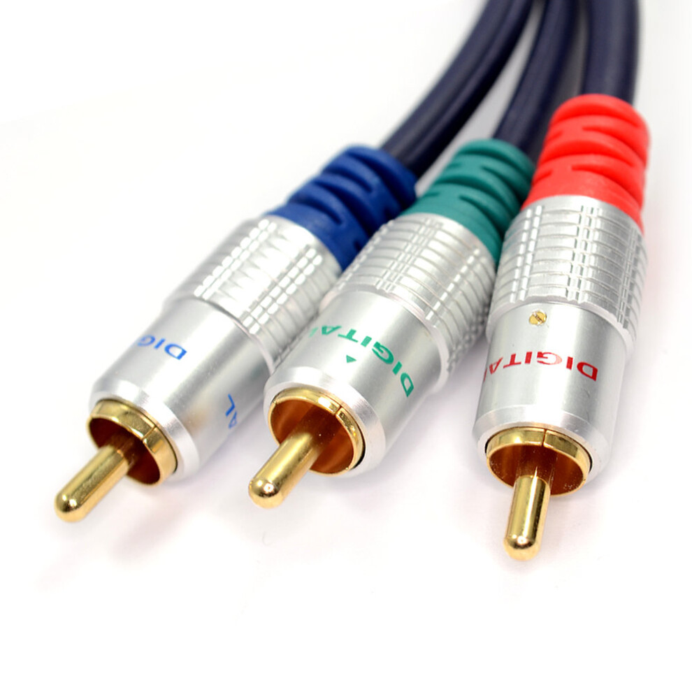 kenable Pure OFC SHIELDED Component Video RGB YUV Cable 3 RCA Phonos  5m