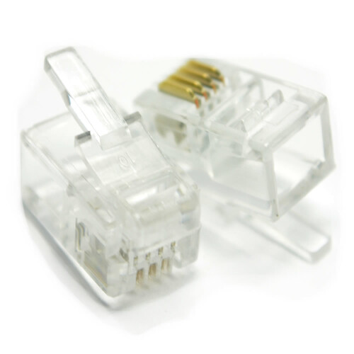 kenable RJ10 4P4C Telephone Handset Replacement Crimp End Connectors [10 Pack]