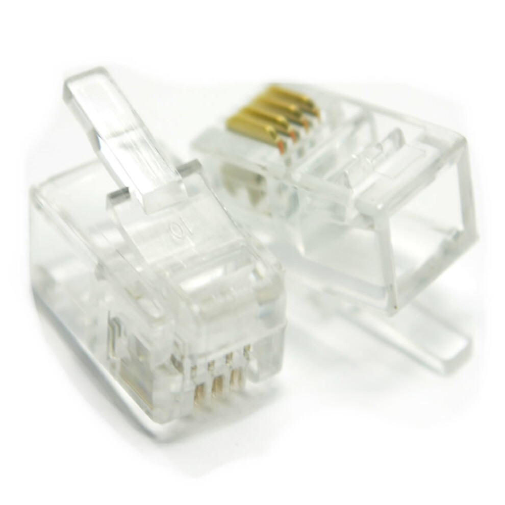 kenable RJ10 4P4C Telephone Handset Replacement Crimp End  10 Pack
