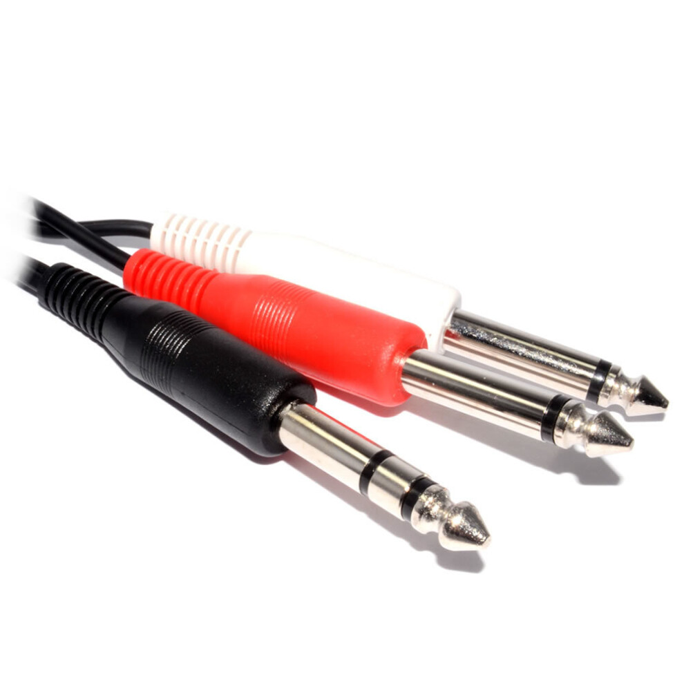 kenable 6.35mm Stereo Jack Plug to Twin 6.35mm Mono Jack Plugs Splitter 1m