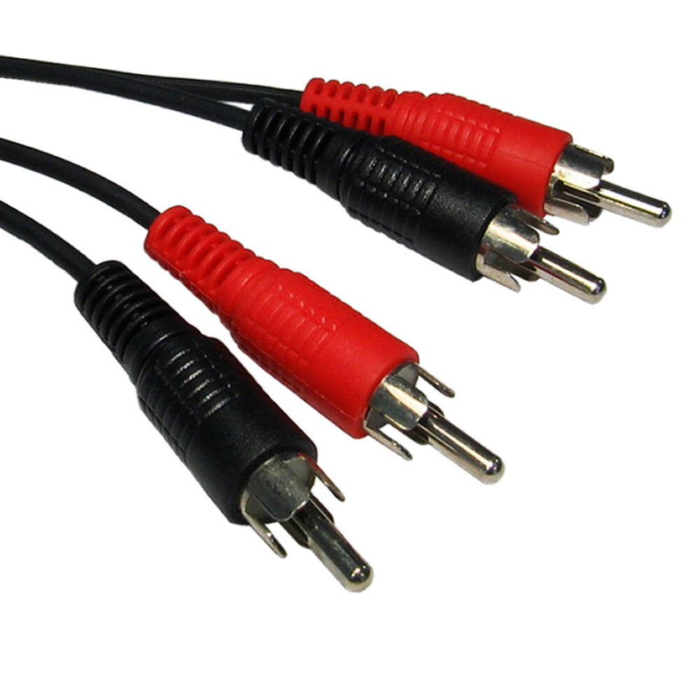 kenable RCA Phono Twin Plugs to Plugs Stereo Audio Cable Lead 25cm SHORT