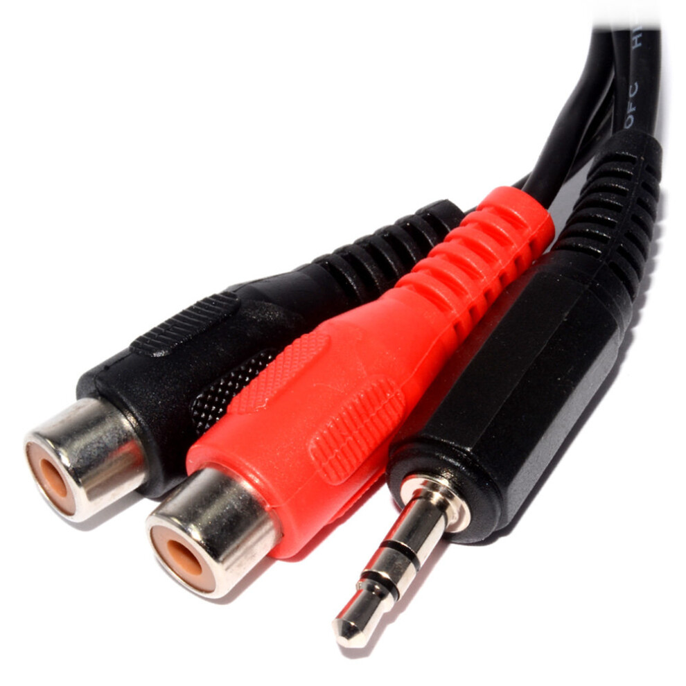 kenable 3.5mm Jack to Twin Phono Sockets Extension Cable 50cm 0.5m