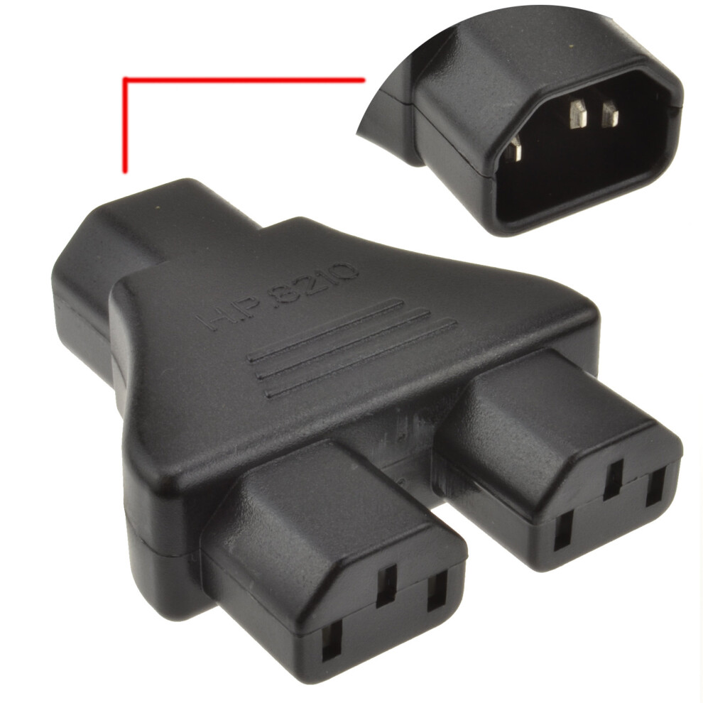 kenable IEC Splitter Plug Y Adapter Block   Socket to 2 x Plugs 10A
