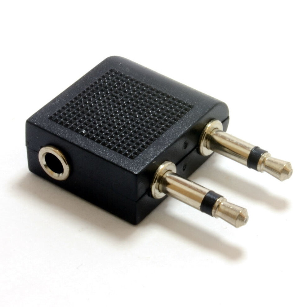 3.5Mm Stereo Jack Socket To Twin Mono Plugs Aeroplane Adapter 5055383457915