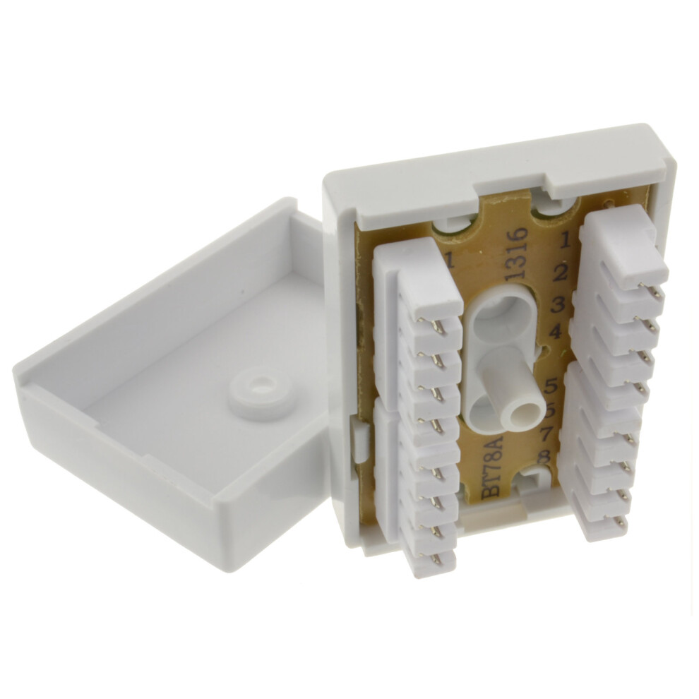 kenable 4 Pair BT Telephone IDC Terminal Block Coupler Junction Box Unit 7 8A