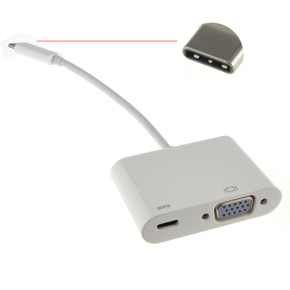 Kenable Usb 3.1 Type C Plug To 15 Pin Vga Alt Mode + Pd Type C Socket Adapter