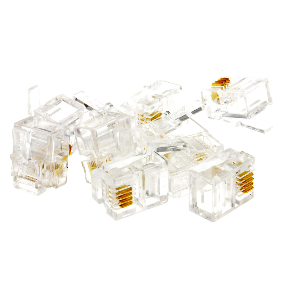 kenable RJ11 6P4C Crimps Ends Plugs for crimping ADSL cables   10 pack