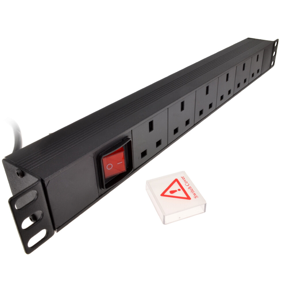 kenable Power Distribution Unit PDU 6 Way Horizontal 19 Rack Mounted 1U