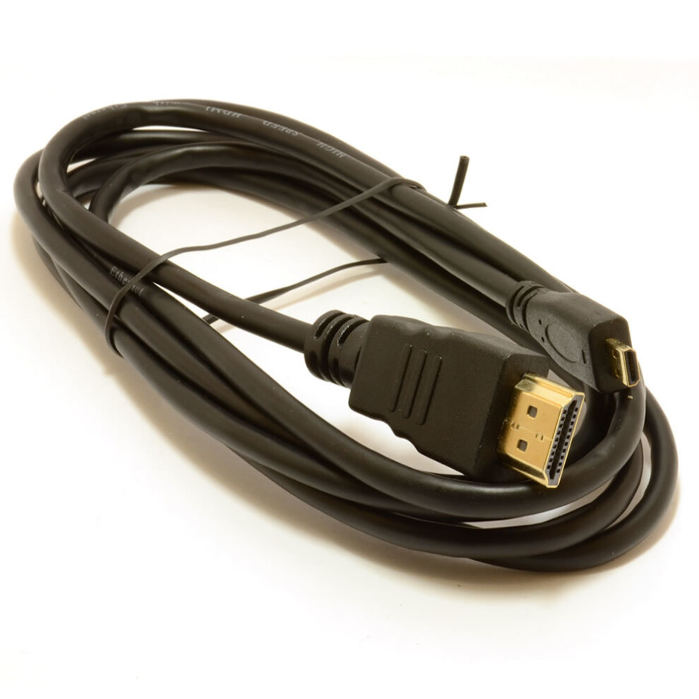 kenable Micro D HDMI v1.4 High Speed Cable to HDMI for Tablets & Cameras  2m