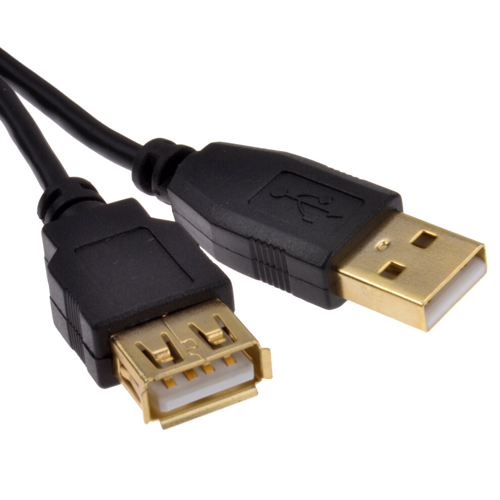 kenable GOLD USB 2.0 24AWG High Speed Cable EXTENSION Lead A Plug to Socket 3m