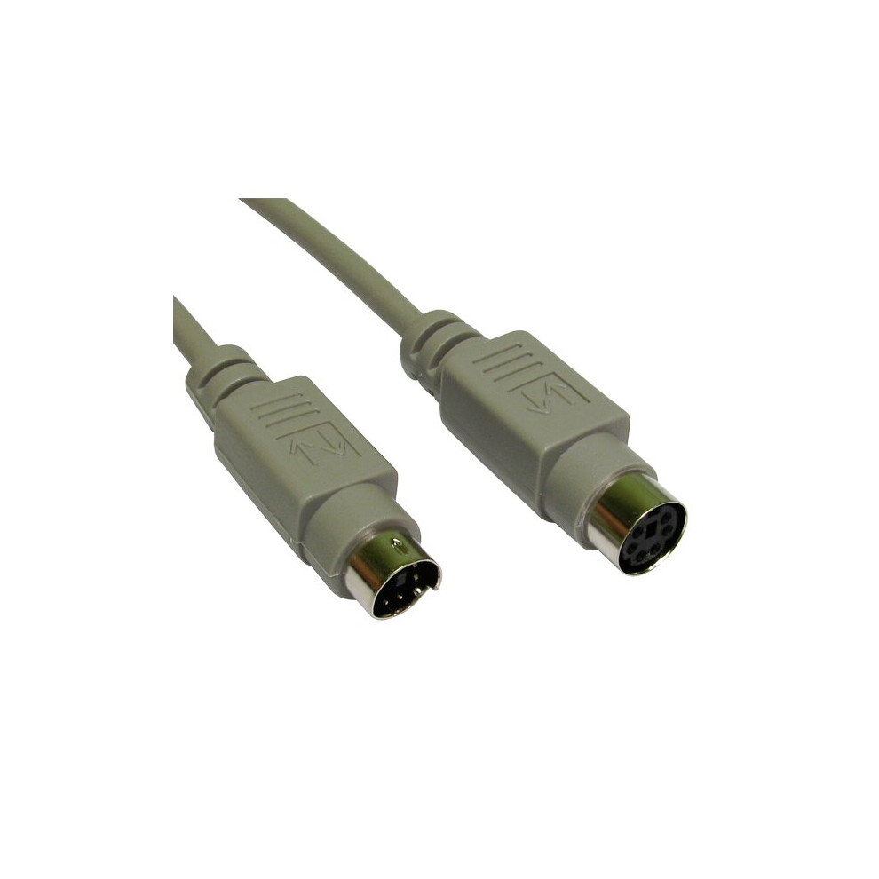 Kenable Ps2 Mouse Keyboard Extension Cable 6 Pin Plug To Female Socket 5M Gold/Grey