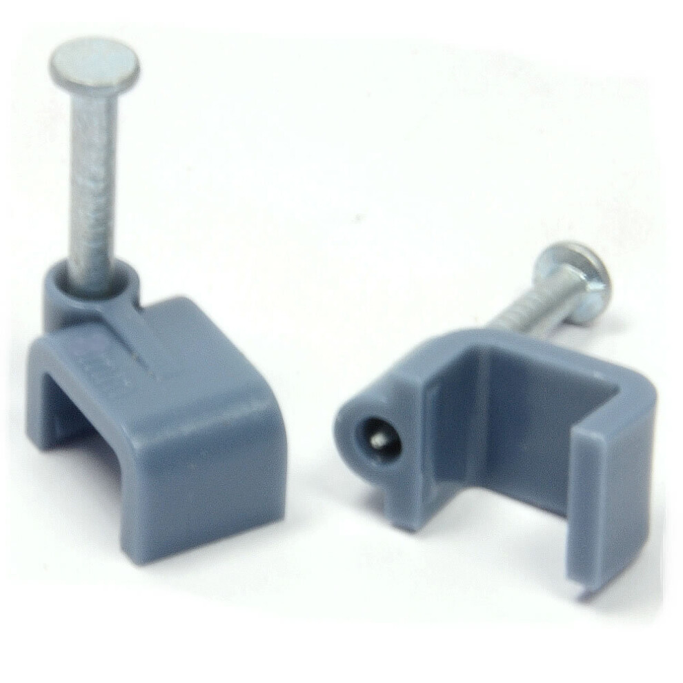 kenable Grey 100 x  9mm FLAT Cable Clips for 1.5mm2 Twin & Earth Cables