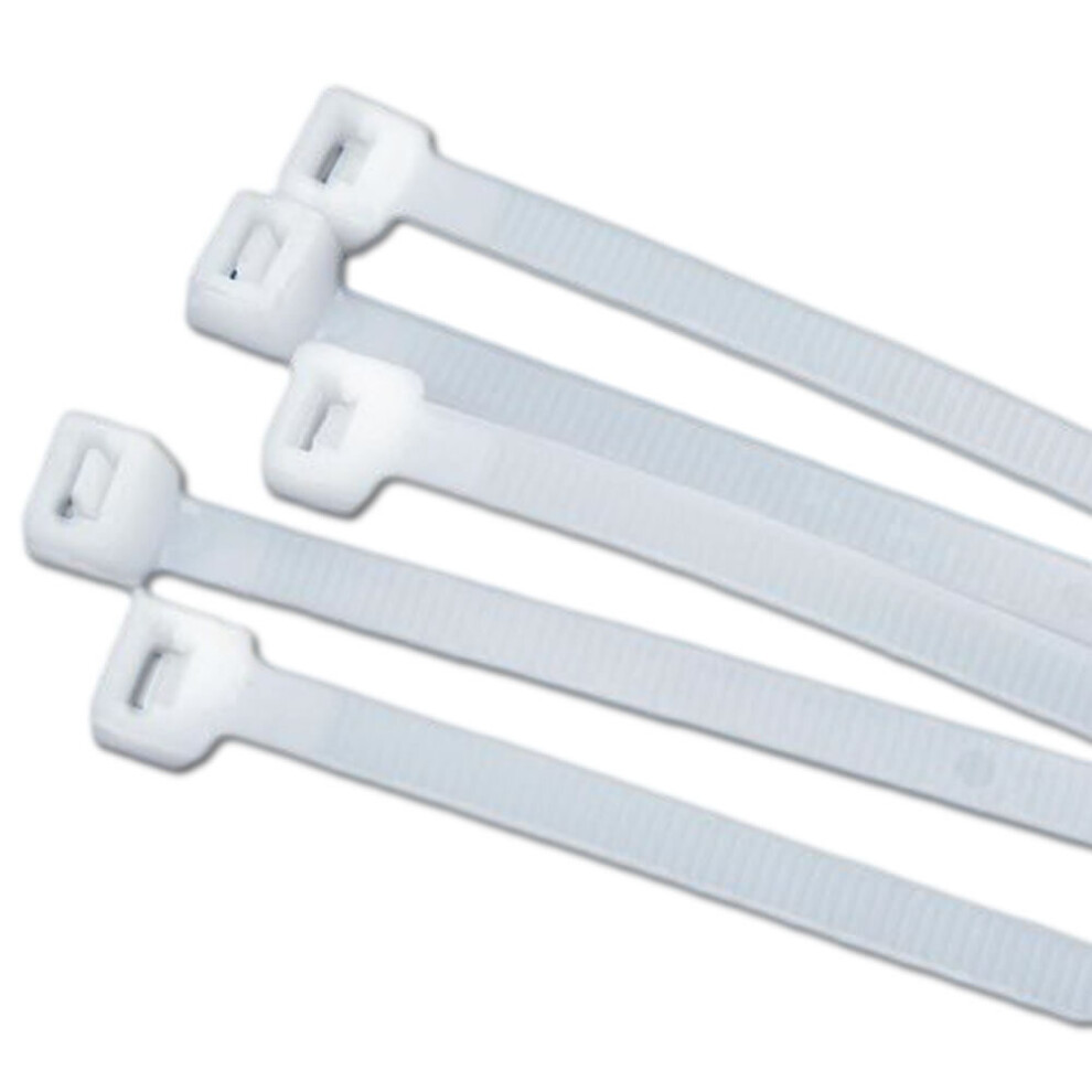 kenable Natural Cable Ties 100mm x 2.5mm Nylon 66 UL Approved [1000 Pack]