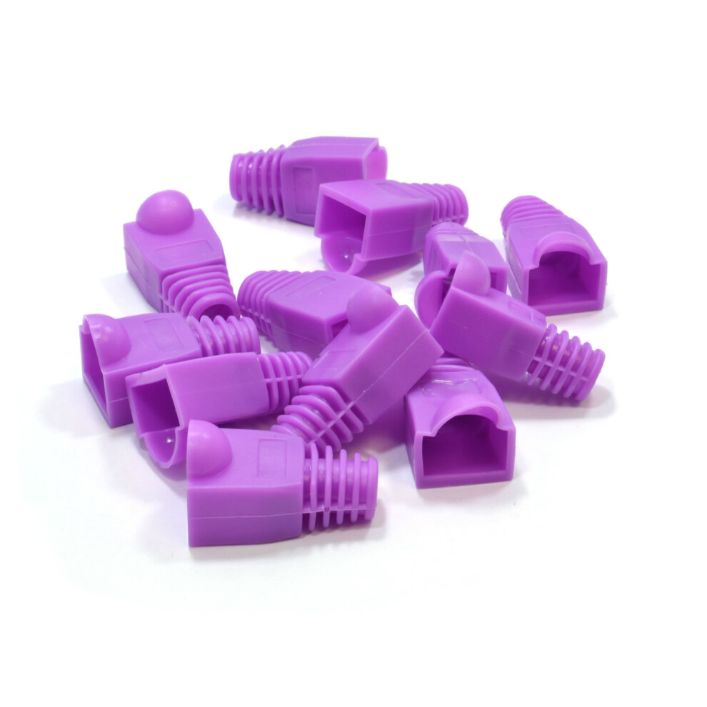 kenable Boot RJ45 Cat 5e 5mm Ethernet Network Cables Purple [10 Pack]