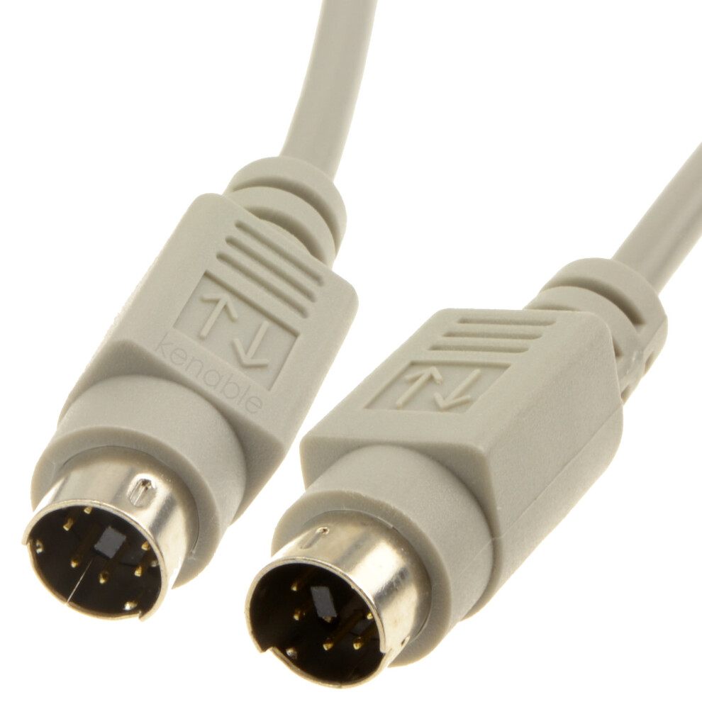 Ps2 Switchbox Cable 6 Pin Mini Din Male Plug To Plug 5M Grey 5055383404346