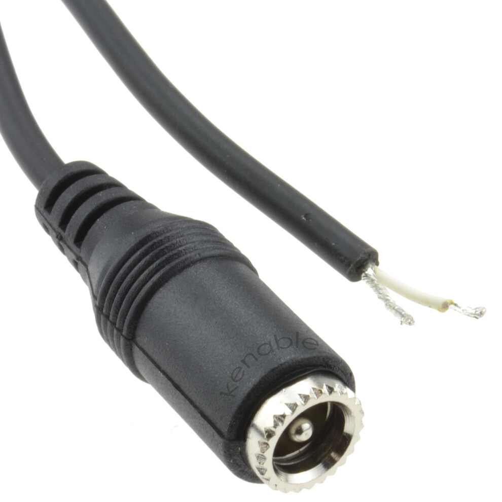 kenable 2.1mm x 5.5mm Female DC Socket to Bare Ended Power Cable 1.5m