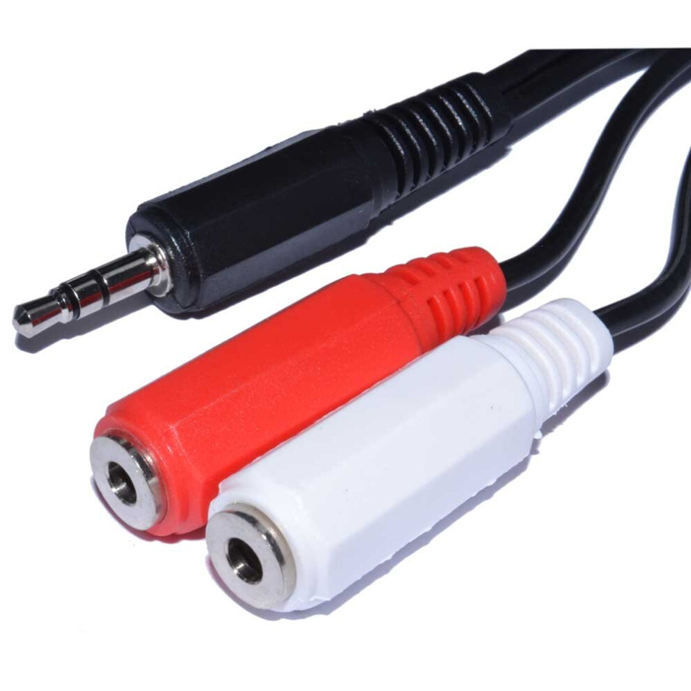 kenable 3.5mm Stereo Jack Plug to Twin 3.5mm Mono Sockets Audio Cable 2m