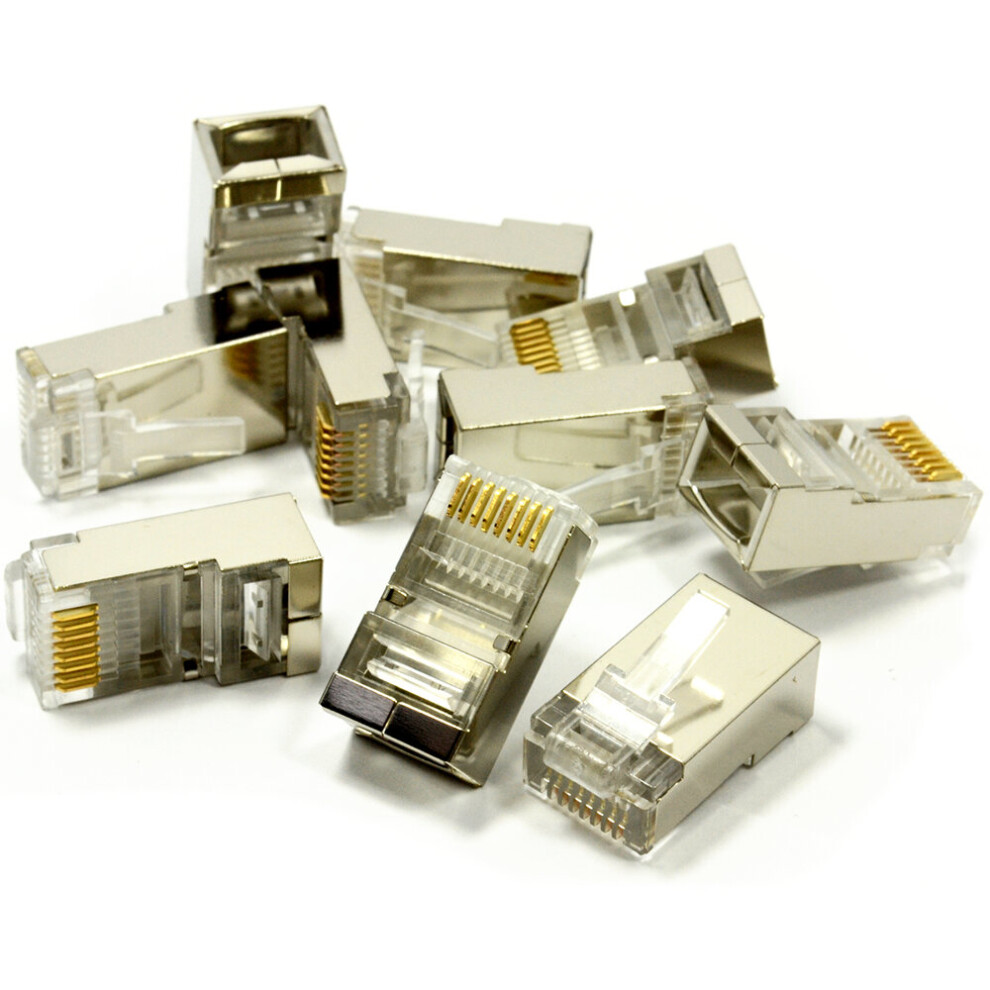 kenable Shielded Cat5E STP FTP RJ45 LAN Crimps Ends Connectors [10 Pack]