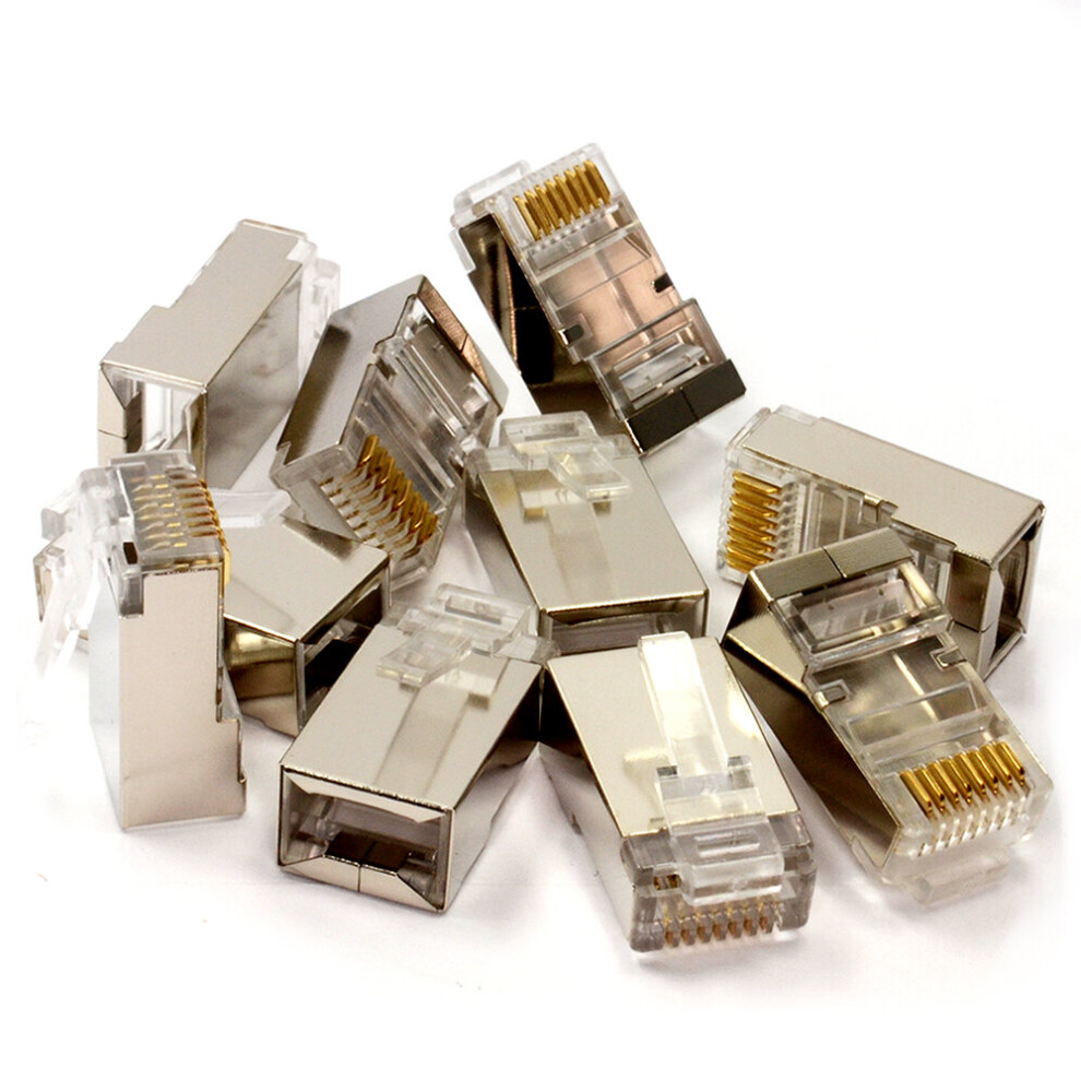 kenable Shielded STP Cat6 RJ45 LAN Crimps Ends Connectors Bag of 10