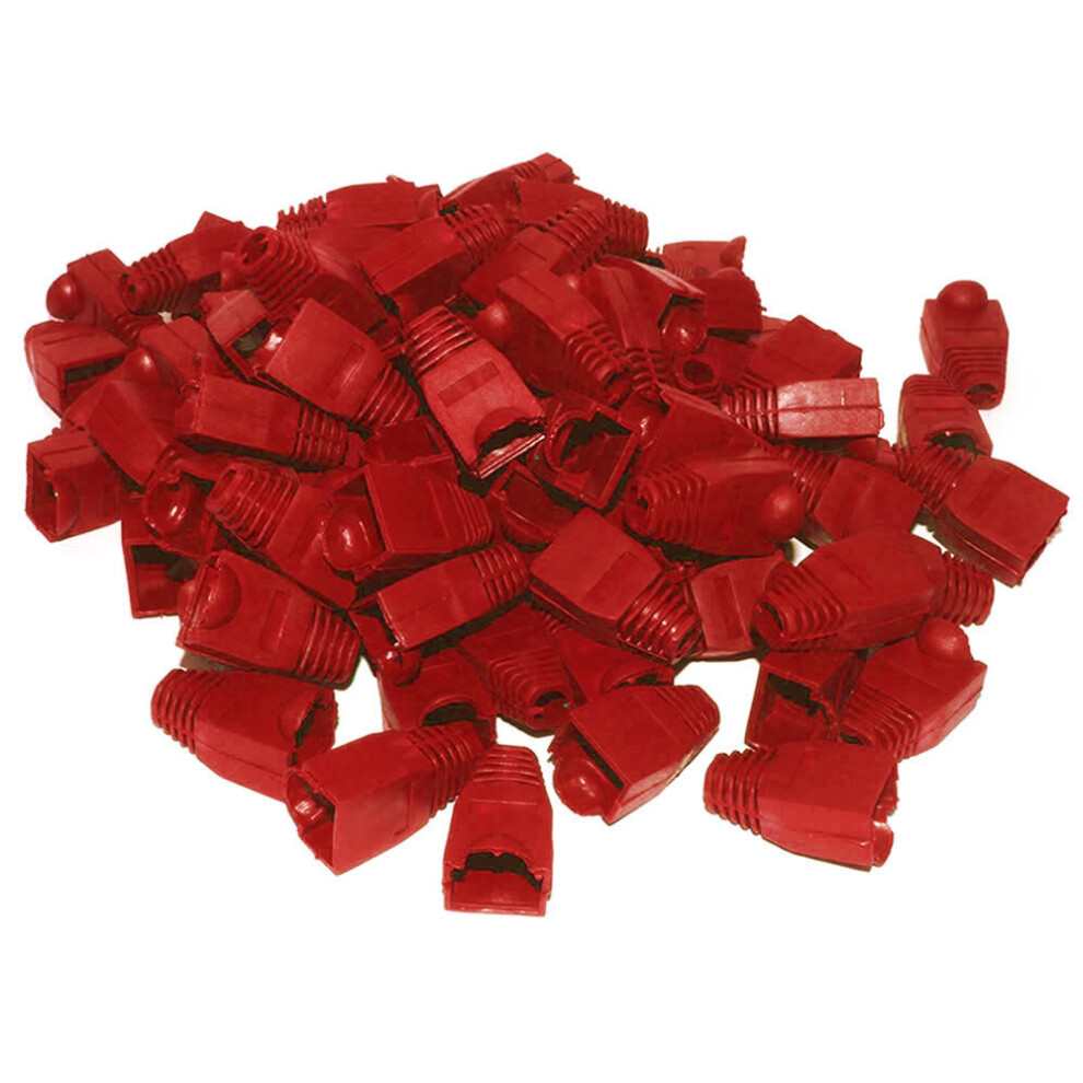 kenable Boot for RJ45 Ethernet Network Cables RED   Pack of 100 Boots