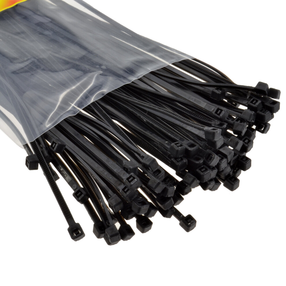 Kenable Cable Ties 200Mm X 2.5Mm Nylon 66 Ul Approved [100 Pack] Black