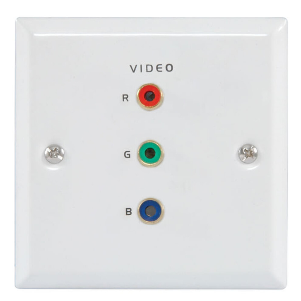 Flush Steel RGB Component Video Steel Wall Face Plate SOLDER White