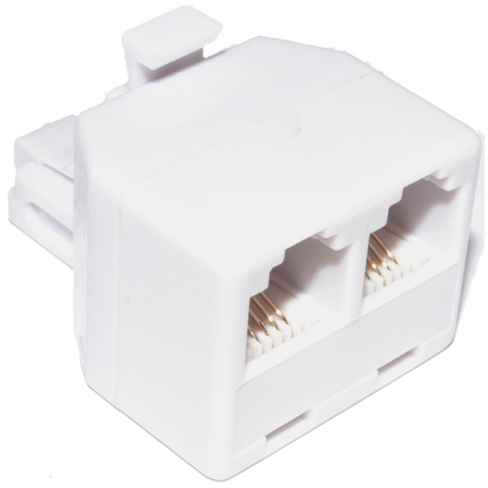 kenable RJ11 4 Wire 2 Way Adapter Dual RJ11 Sockets to RJ11 Plug Splitter