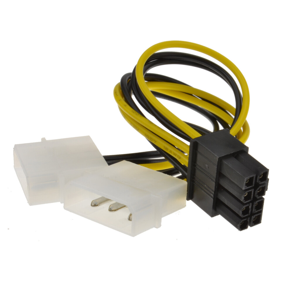 kenable 8 Pin PCI Express PCIe Power Cable from Dual 4 Pin Molex LP4 Adapter