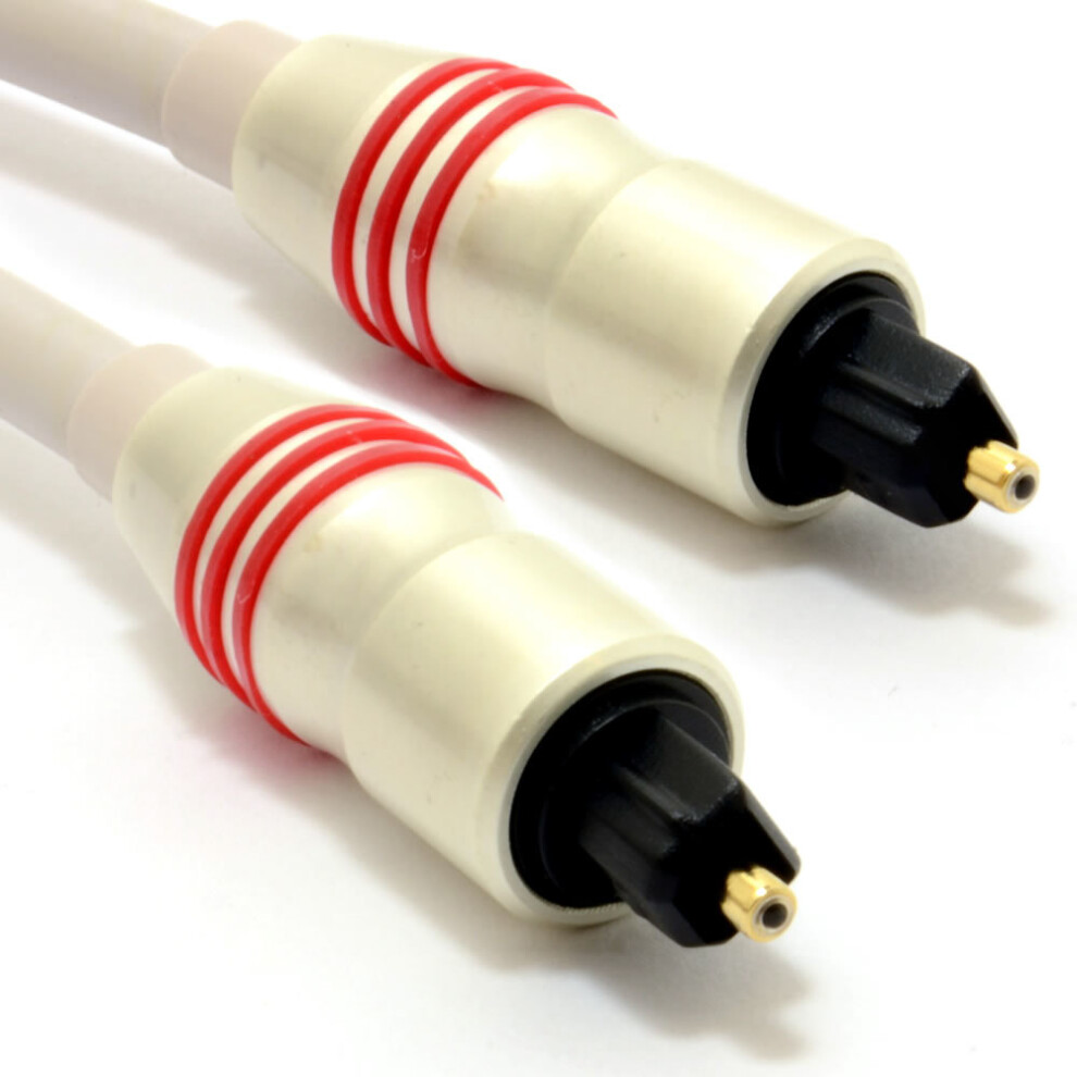 kenable PEARL Digital Optical Audio Cable 6mm TOSlink Plug to Plug Lead 1m