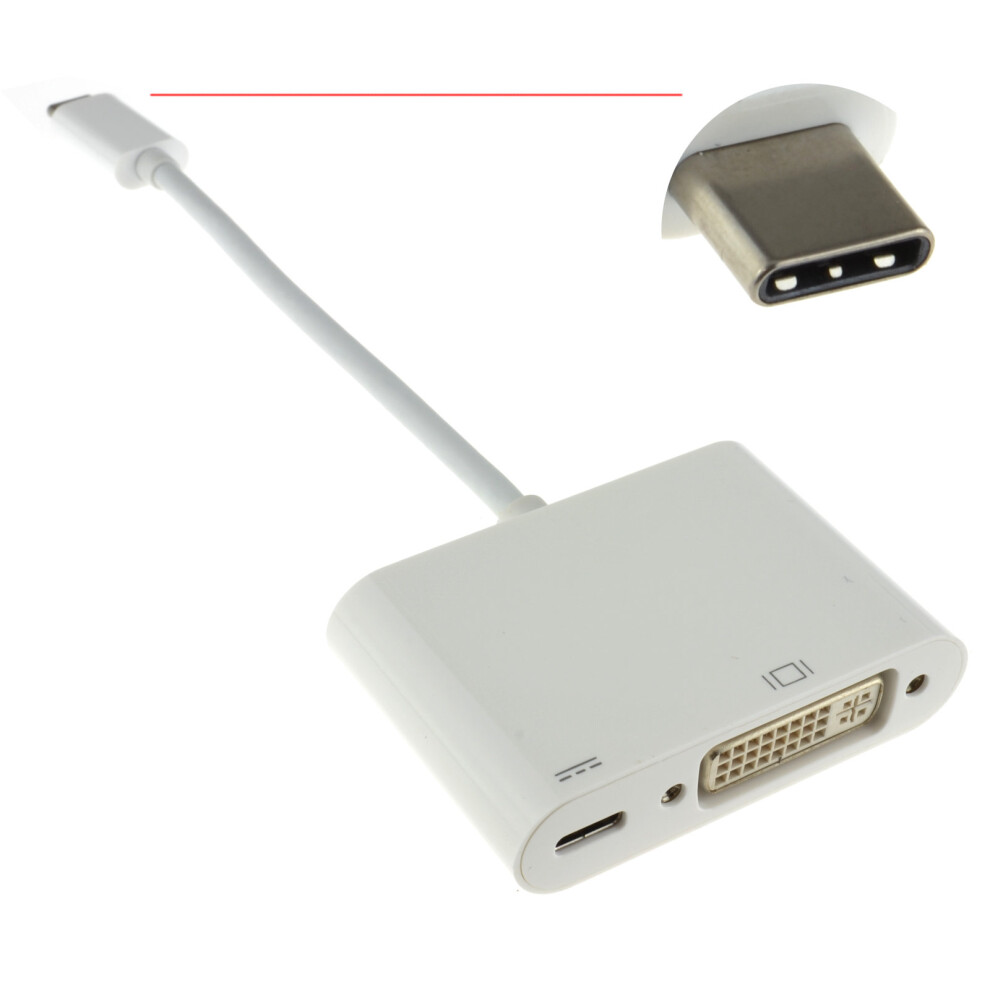 Kenable Usb 3.1 Type C Plug To Dvi 24 + 5 Alt Mode + Pd Type C Socket Adapter
