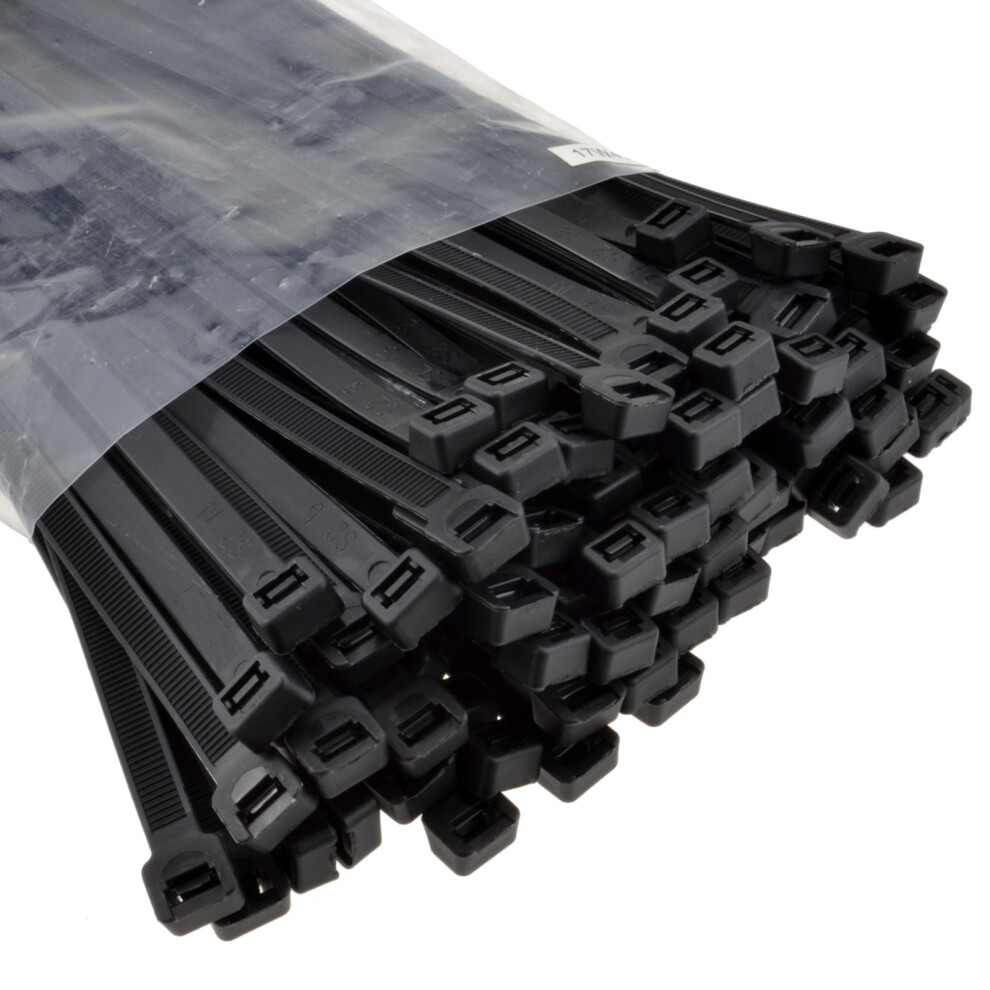 Kenable Cable Ties 450Mm X 7.5Mm Nylon 66 Ul Approved [100 Pack] Black