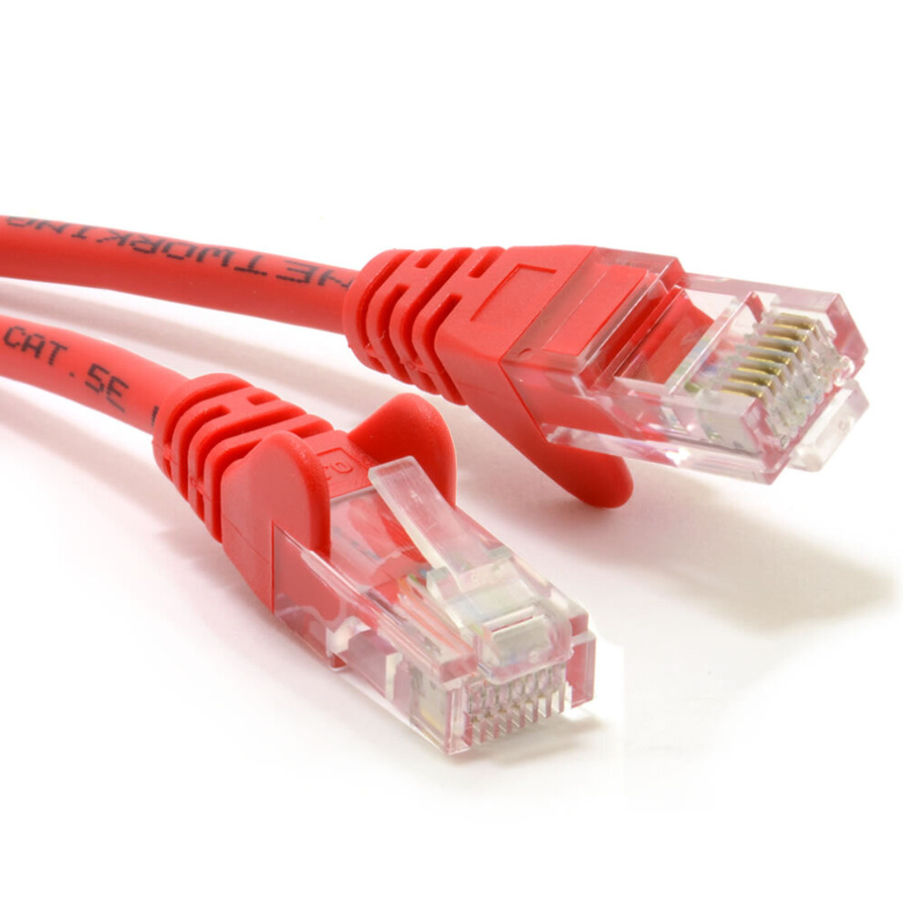 Kenable Red Network Ethernet Rj45 Cat5e Cca Utp Patch 26Awg Cable Lead 15M