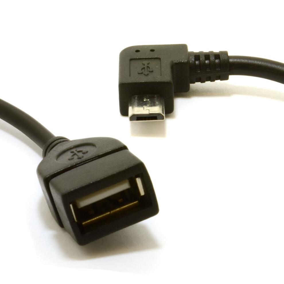 kenable OTG USB On The Go Host Cable USB 2.0 A Female to Right Angle Micro B Plug