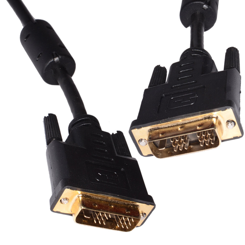 Dvi-D Digital Monitor Pc 18+1 Pin Male To Male Cable Lead 1M Gold 5055383474400