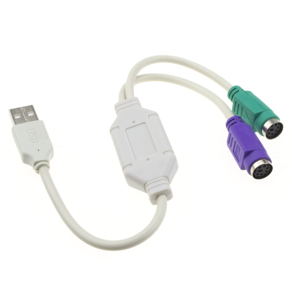 Kenable Usb To Dual Ps2 Active Adapter Keyboard & Mouse Cable Lead