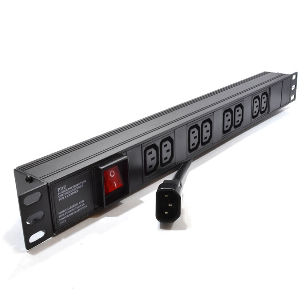 kenable Power Distribution Unit 8 Way C13 IEC 19 Horizontal PDU to C14 Plug