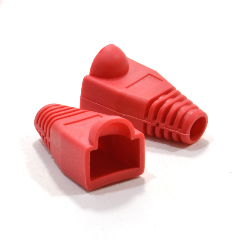 kenable Boot RJ45 Cat 5e 5mm Ethernet Network Cables RED Boots [10 Pack]