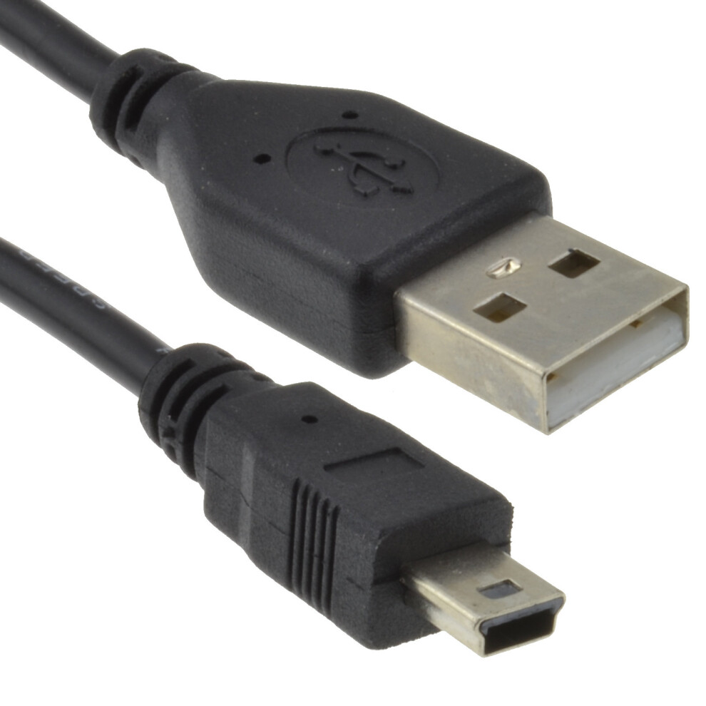 kenable USB 2.0 24AWG Hi Speed A to mini B 5 pin Cable Power & Data Lead 1.2m