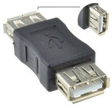 kenable USB 2.0 A Female-to-Female Adapter Joiner Coupler, Black – 2623