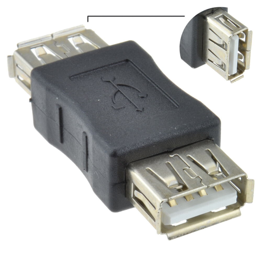 kenable USB 2.0 A Socket Female To Female Adapter Joiner Coupler