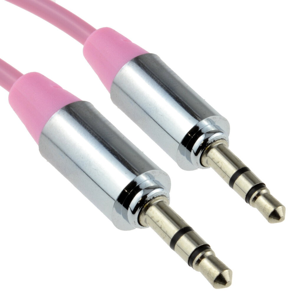 kenable PRO METAL PINK 3.5mm Jack Male to Male Stereo Audio Cable Lead 1m