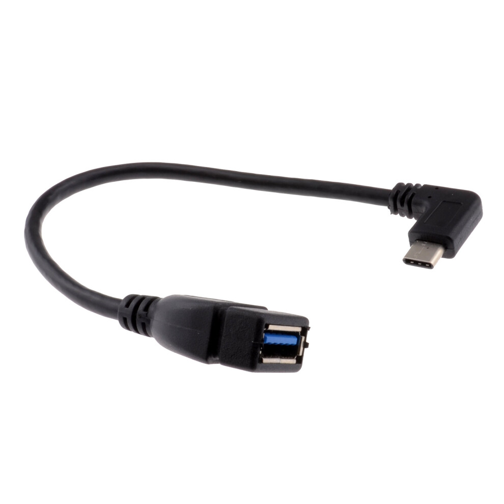Kenable Right Angle Usb Type C To Usb 3.0 Type A Socket Adapter Cable Otg Size 3.1