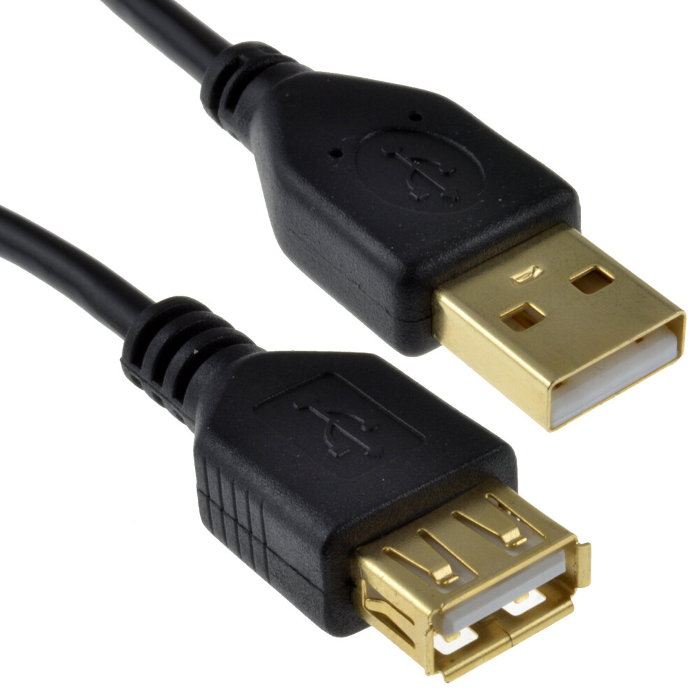 kenable GOLD USB 2.0 24AWG High Speed Cable EXTENSION Lead A Plug to Socket 1.2m