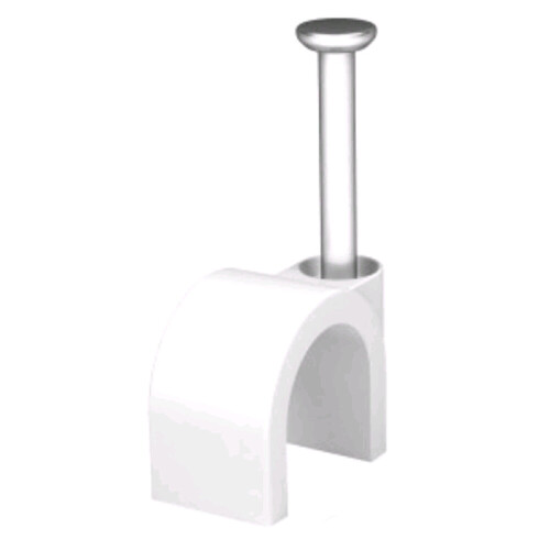 Round White  6mm Cable Clips Secure Fastenings Cables [100 Pack]