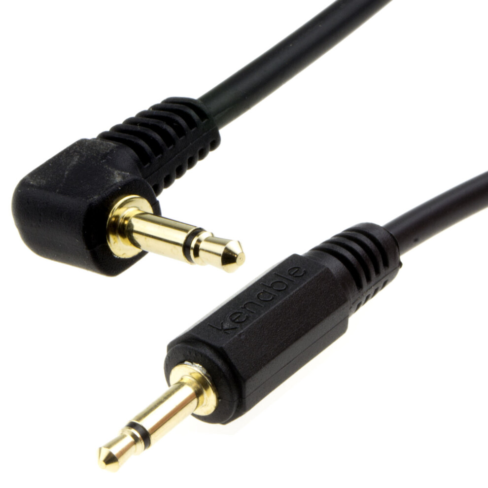 kenable Right Angle MONO 3.5mm Jack Plug to 3.5mm Jack Plug Cable Lead GOLD 1m