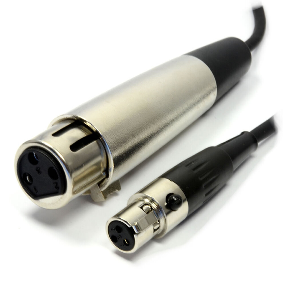 kenable 3 Pin Socket Female XLR to 3 Socket Female Mini XLR Cable 1.5m