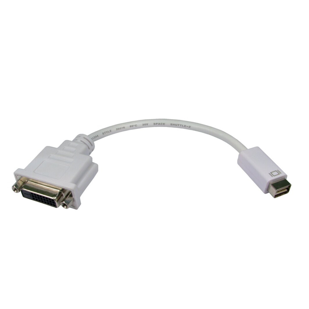 kenable Mini DVI Male to DVI 24+1 Female Adapter Cable White 13cm