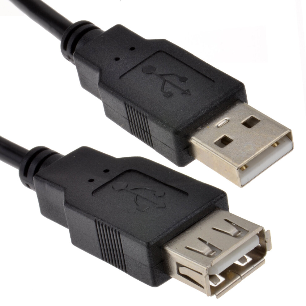 kenable USB 2.0 24AWG High Speed EXTENSION Cable A Plug to Socket BLACK 1.8m